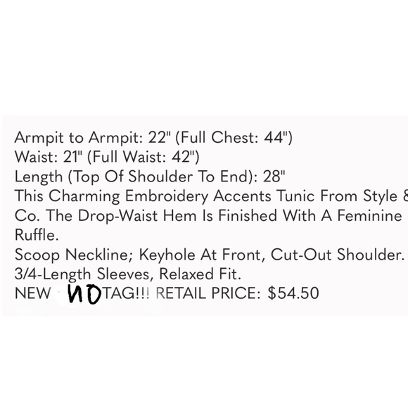 Style & Co Adorable Cold Shoulder Blouse Size L  NWOT - Picture 7 of 7